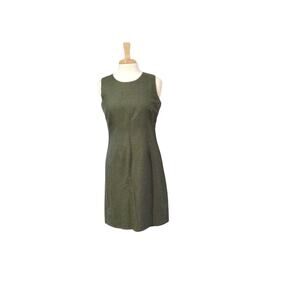 Jennifer Eden Sheath Dress Sleeveless Olive Green Size 8